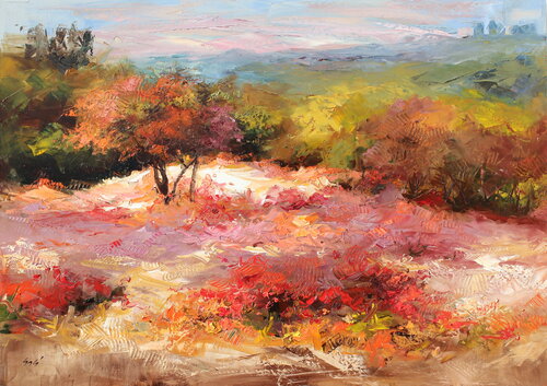 Autumn reds von Éva Szakács, Malerei kaufen auf Singulart