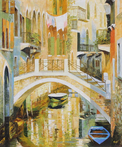 Venice in yellow von Éva Szakács, Malerei kaufen auf Singulart