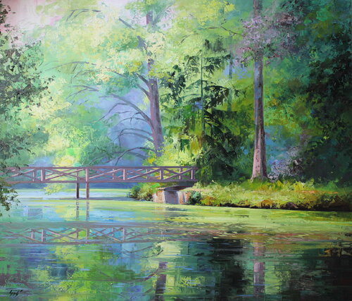 Bridge in the arboretum Éva Szakács