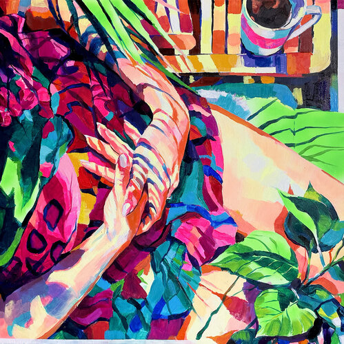 Morning coffee by Joanna Pilarczyk, Painting for Sale on Singulart