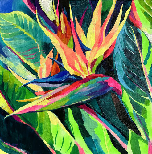 Crane Flower van Joanna Pilarczyk, Schilderij te koop op Singulart