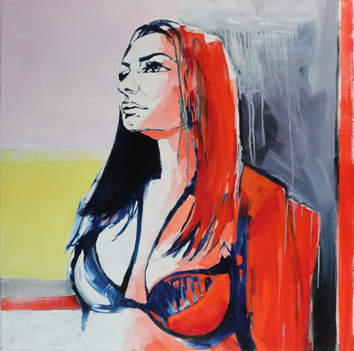 In the red light van Joanna Pilarczyk, Schilderij te koop op Singulart