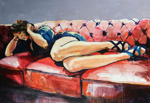 Waiting on the red sofa Joanna Pilarczyk