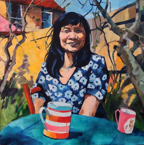 Laingan in the garden van Joanna Pilarczyk, Schilderij te koop op Singulart