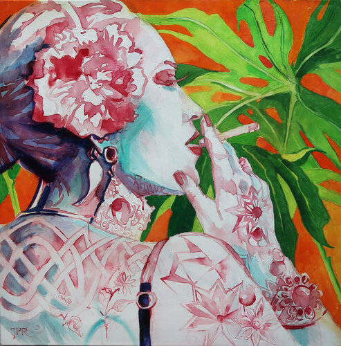 Girl with a flower van Joanna Pilarczyk, Schilderij te koop op Singulart