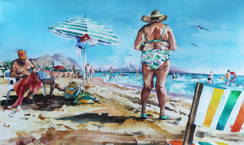 On the beach von Joanna Pilarczyk, Malerei kaufen auf Singulart
