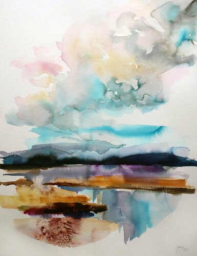 Clouds over the Lake van Joanna Pilarczyk, Werk op papier te koop op Singulart