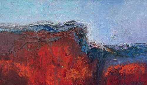 surfing the volcano di Hasso Heybrock, Pittura in vendita su Singulart