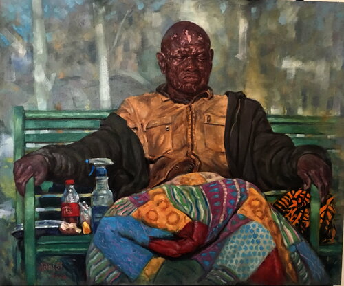 Vitiligo and Quilt von Daniel Miller, Malerei kaufen auf Singulart
