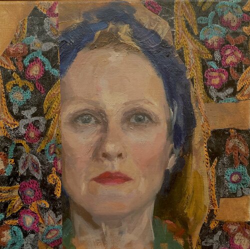The Blue Scarf van Karin Moorhouse, Schilderij te koop op Singulart