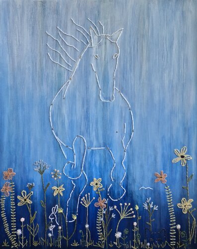 Ghost Horse von Christine Allan, Textil kaufen auf Singulart