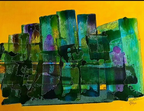 Abstraction Verte von jeanine FITOU VALENS, Zeichnungen kaufen auf Singulart