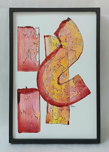 Abstraction Rouge et Jaune by jeanine FITOU VALENS, 소묘 for Sale on Singulart