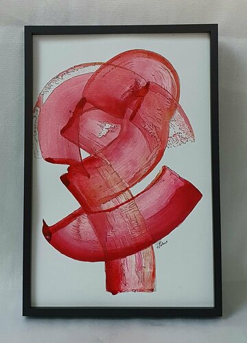 Abstraction Rouge by jeanine FITOU VALENS, 종이 for Sale on Singulart