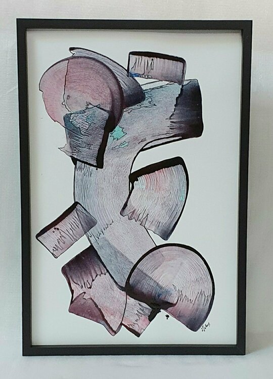 Abstraction Mauve et rose jeanine FITOU VALENS