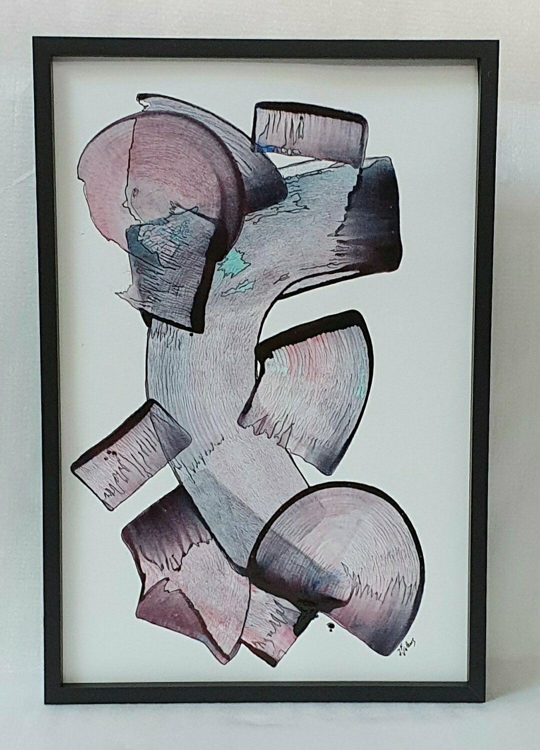 Abstraction Mauve et rose jeanine FITOU VALENS