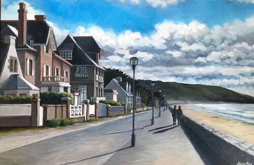 Caroual,  la digue by Alice Roy, Painting for Sale on Singulart
