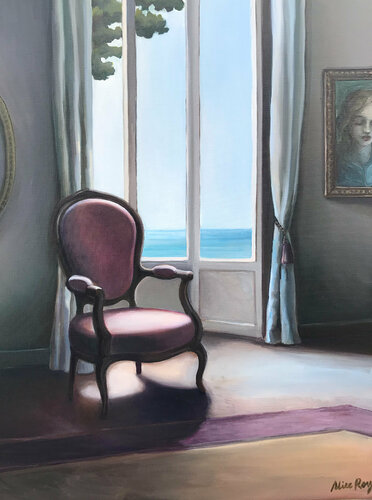 Le fauteuil mauve by Alice Roy, Painting for Sale on Singulart