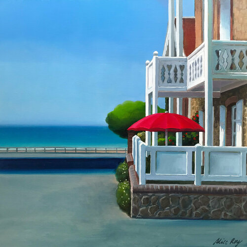 Le parasol rouge by Alice Roy, Painting for Sale on Singulart