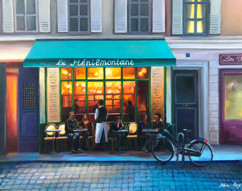 Le Bistro de Paris by Alice Roy, Painting for Sale on Singulart