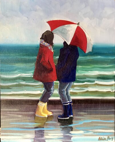 Parapluie rouge by Alice Roy, Painting for Sale on Singulart