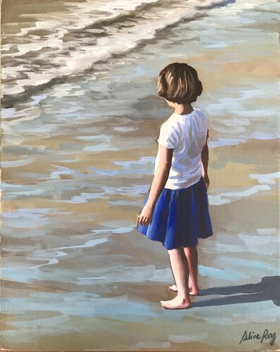 La fille à la jupe bleue by Alice Roy, Painting for Sale on Singulart