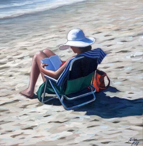 Liseuse à la plage by Alice Roy, Painting for Sale on Singulart