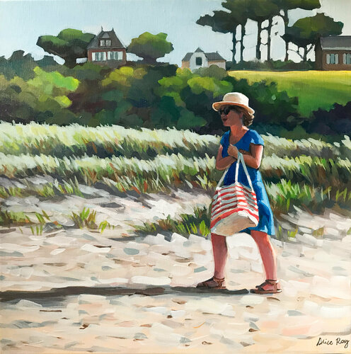Arrivée à la plage by Alice Roy, Painting for Sale on Singulart