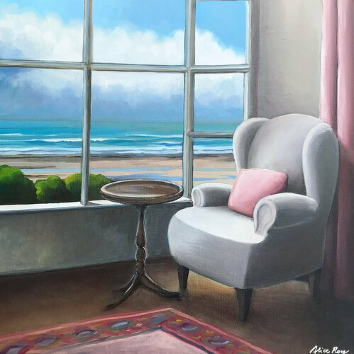 Le fauteuil avec vue sur la mer by Alice Roy, Painting for Sale on Singulart