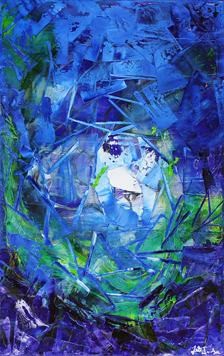 Im Garten der Nacht di Andreas Garbe, Pittura in vendita su Singulart