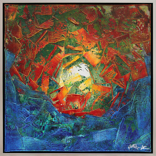 Wie tanzendes Feuer auf dem Wasser di Andreas Garbe, Pittura in vendita su Singulart