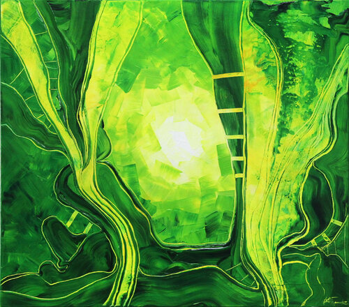 Grüne Vibration I von Andreas Garbe, Malerei kaufen auf Singulart