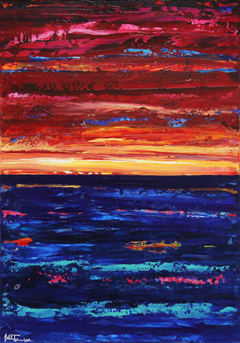 Sunset under Fire I di Andreas Garbe, Pittura in vendita su Singulart