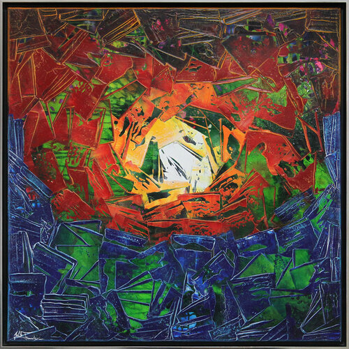 Wie tanzendes Feuer auf dem Wasser V de Andreas Garbe, Pintura a la venta en Singulart
