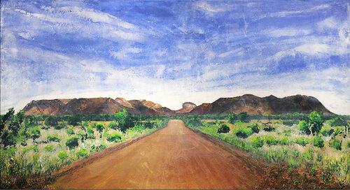 Die Wiege, die von den Sternen fiel (Tnorala/Gosse Bluff) di Andreas Garbe, Pittura in vendita su Singulart