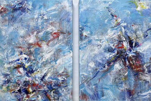 Joie de vivre I (diptych) van Maria Bevilacqua-Fischer, Schilderij te koop op Singulart