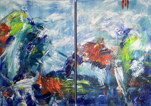 Senza limiti I+II  / No limits no. 1+2 von Maria Bevilacqua-Fischer, Malerei kaufen auf Singulart