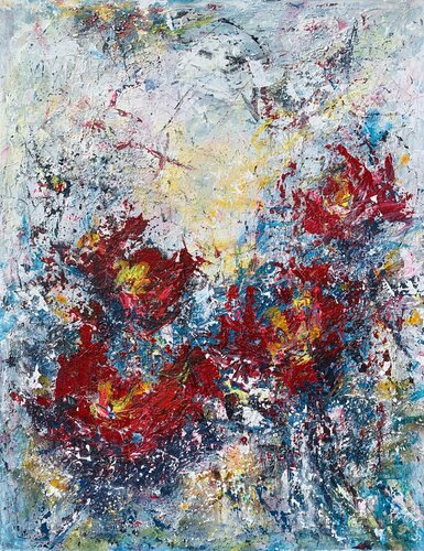 Giardino di fiori / Flower Garden par Maria Bevilacqua-Fischer, Peinture en vente sur Singulart