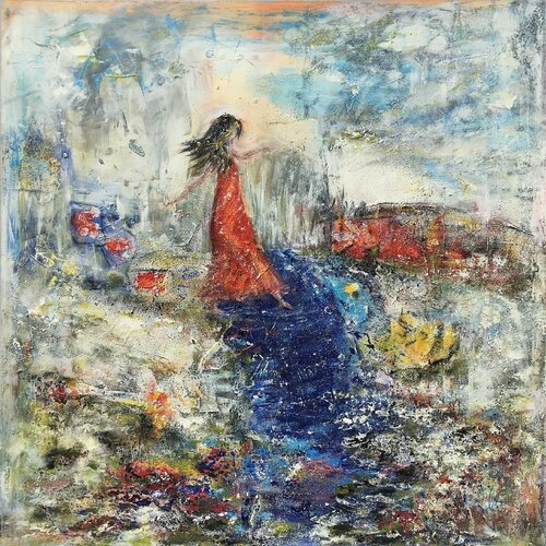 Cammino spensierato / Lighthearted stroll by Maria Bevilacqua-Fischer, 회화 for Sale on Singulart