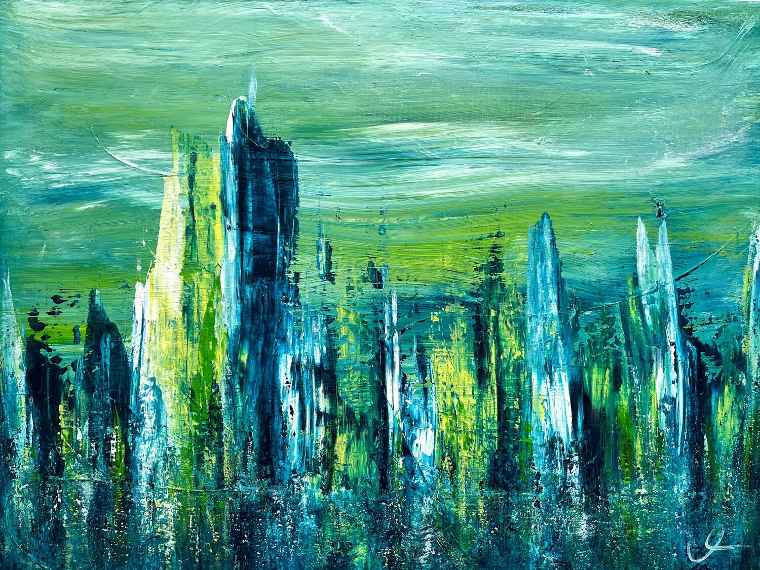 Urban jungle I Maria Bevilacqua-Fischer Originalgemälde zu verkaufen
