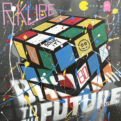 R KUBE - BLACK van SeCam, Schilderij te koop op Singulart