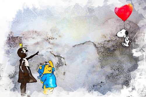 Snoopy aime Banksy von Benny Arte, Druck kaufen auf Singulart