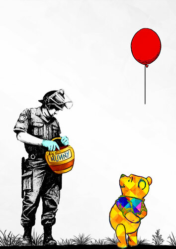 Banksy, quoi de neuf Winnie ? di Benny Arte, Stampa in vendita su Singulart
