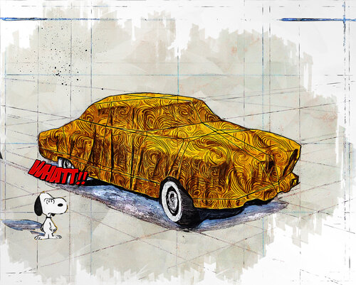 Snoopy, Whaaaaaat !!! von Benny Arte, Druck kaufen auf Singulart