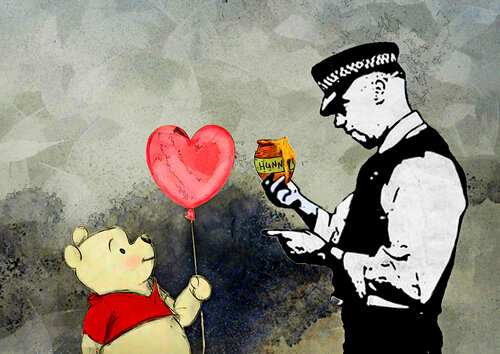 Banksy, Hello Winnie the Pooh von Benny Arte, Druck kaufen auf Singulart
