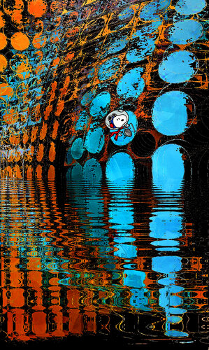 Snoopy: distorsion temporelle von Benny Arte, Druck kaufen auf Singulart