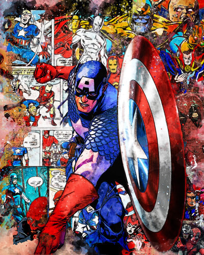 Captain America II von Benny Arte, Druck kaufen auf Singulart