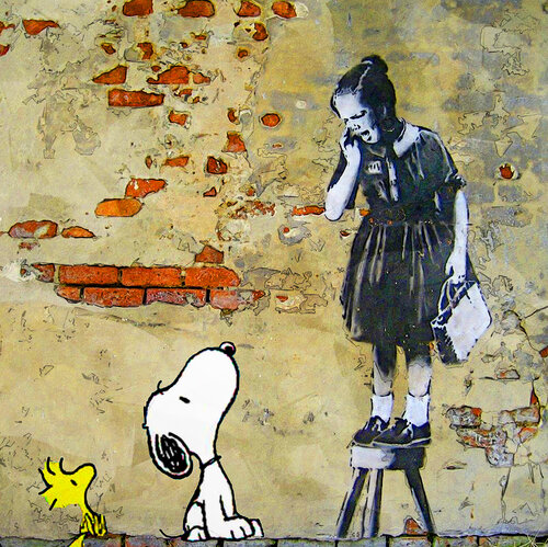 Banksy.. Noooon pas Snoopy !!! von Benny Arte, Druck kaufen auf Singulart