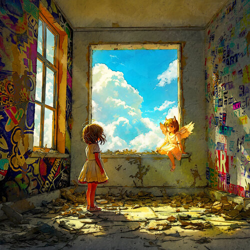 La Fenêtre of Twin Souls von Benny Arte, Druck kaufen auf Singulart