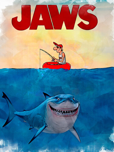Jaws ( Rock 'n' Shark ) von Benny Arte, Druck kaufen auf Singulart